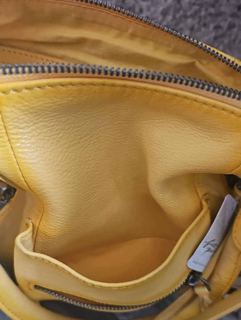 NWT Free People We The Free Baby Emerson Tote Bag Golden Sunset Leather Purse - Picture 10 of 12
